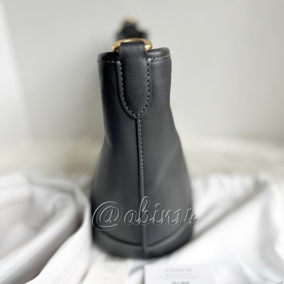 Coach Black Leather Tali Bucket Bag with Webbing Strap - Picture 6 of 11
